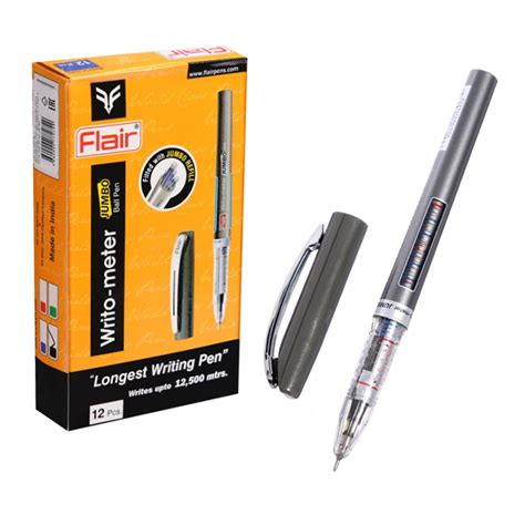 Ручка шариковая Flair Writo-Meter Jumbo, узел-игла 0.5 мм, (пишет 12 км ...
