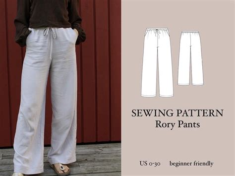 rory pants  sewing pattern absolute beginner friendly size