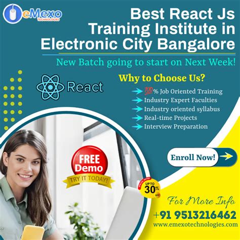 React Js Training Institute Template Postermywall