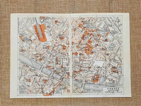 CARTA GEOGRAFICA PIANTA o piantina del 1939 La città di Firenze