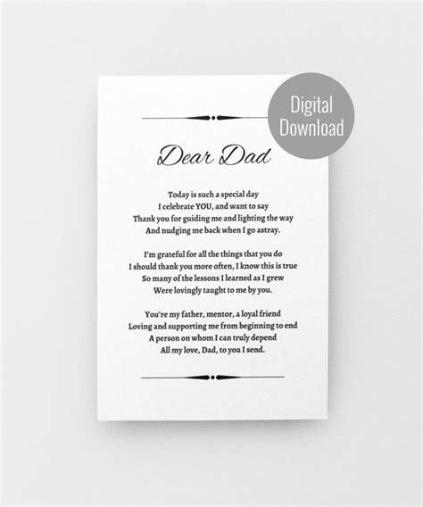 Father Poem Printable Birthday Card Dad Poem Happy Birthday Dad Poetry My Superhero Dad Card