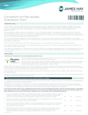 Fillable Online Conversion To Flexi Access Drawdown Form James Hay