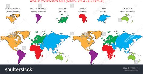 World Continents Map Earth Vector Stock Vector (Royalty Free ...