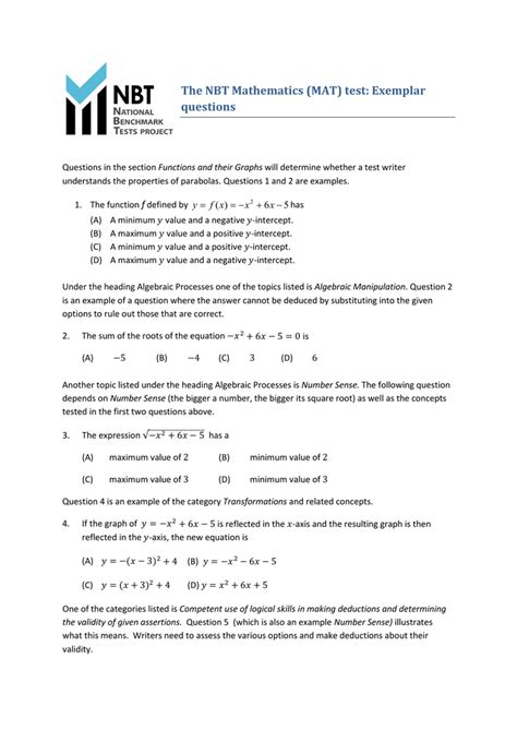 Nbt Past Papers And Answers Pdf