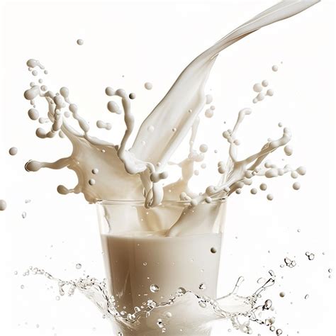 Premium Photo Fresh Milk Splash Pouring Into Glass