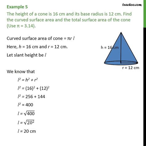 Example The Height Of A Cone Is Cm And Its Base Examples