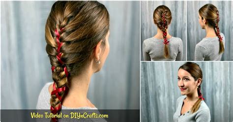 Beautiful Simple Braid With Ribbon Hairstyle For Long Hair Make