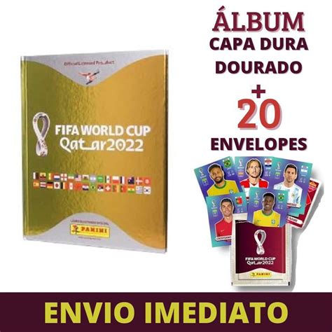 Album Capa Dura Dourado Copa Do Mundo 2022 20 Envelopes em Promoção