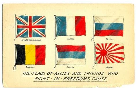 WWI postcard: "The Flags of Allies & Friends Who Fight in Freedom's ...