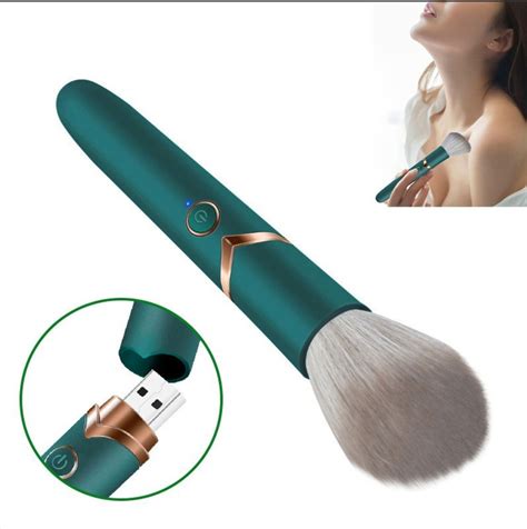 Вибратор WHITE RABBIT ADULTS Вибратор в виде кисти для макияжа, зеленый ...