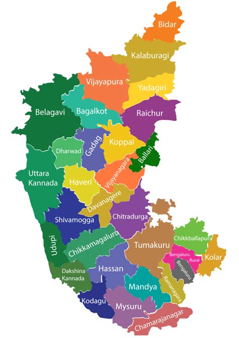 Karnataka District Map With Names