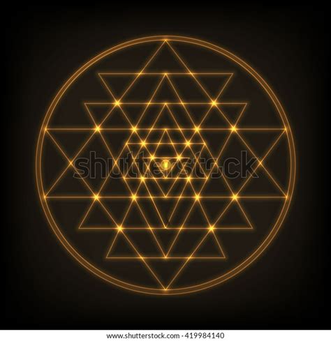 Sri Yantra Symbol Hindu Tantra Formed Stock Vector Royalty Free 419984140