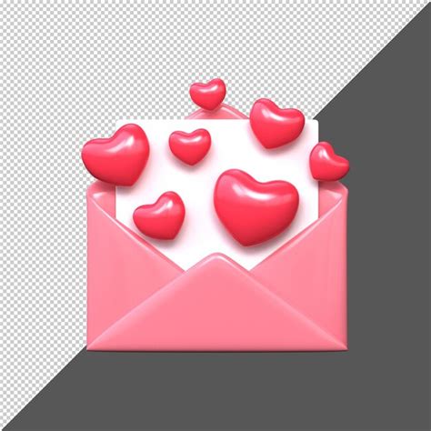 Premium Psd 3d Envelope Valentines Day Premium Psd