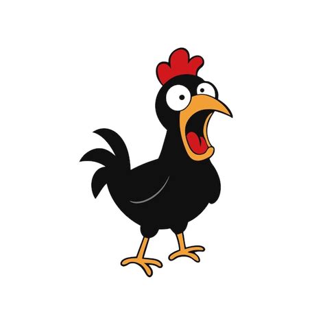 Ayam Cemani Chicken Screams Icon Vector Illustration Premium Ai