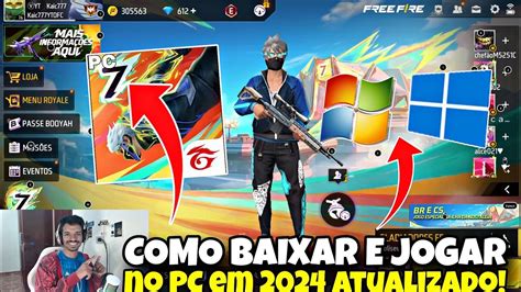 COMO BAIXAR FREE FIRE NO NOTEBOOK E PC FRACO NA NOVA ATUALIZAÇÃO