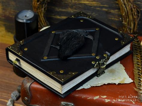 Leather Grimoire Crow Grimoire Spellbook Gothic Crow Etsy