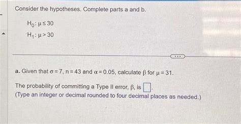 Solved Consider The Hypotheses Complete Parts A And B