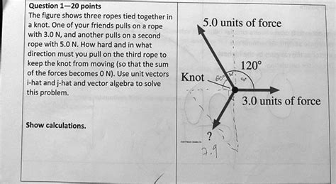 SOLVED Question 1 20 Points The Figure Shows Three Ropes Tied Together