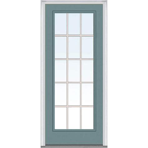 Mmi Door 30 In X 80 In Classic Clear Glass Gbg Full Lite Painted Fiberglass Smooth Prehung