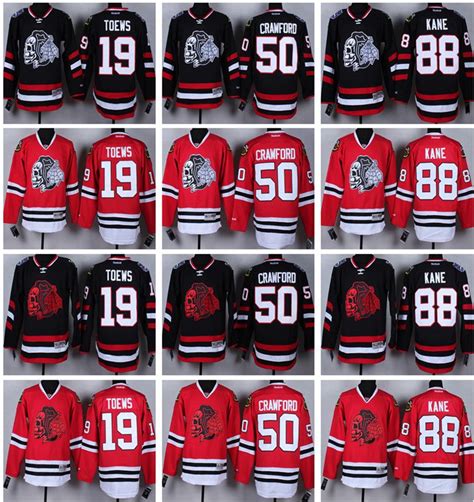 2021 Chicago Blackhawks Premier Hockey Jerseys Black/White Skull 2 ...