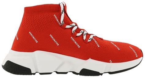 Balenciaga Speed Trainer Knit All Over Print Red Balenciaga