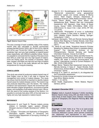 Identifying Malaria Hazard Areas Using GIS And Multi Criteria The Case