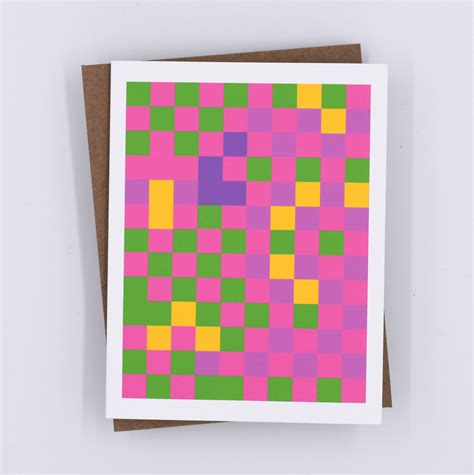 Checkers Stationery Card — Printerette Press