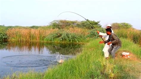 Unbelievable Fishing Video Village Fisherman Catching Fish By Hook