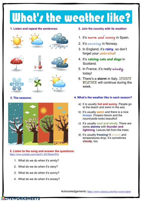 Weather Online Exercise For Grade 3 You Can Do The Exercises Online Or