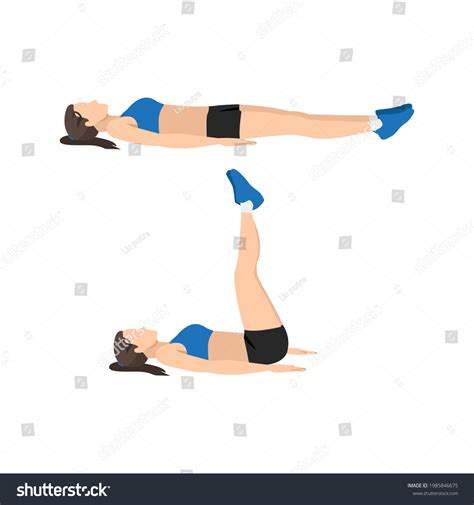 Woman Doing Lying Leg Raises Lifts Stock Vector Royalty Free