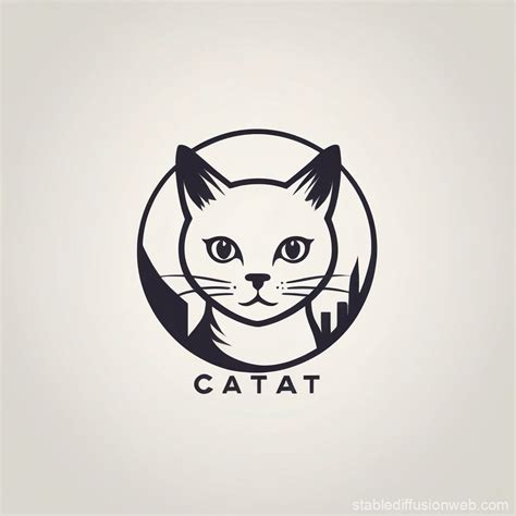 Simple Creative Cat Logo Stable Diffusion Online