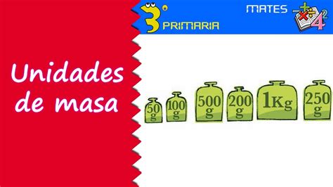 Matemáticas 3º Primaria Tema 11 Unidades De Masa Kilogramo Gramo Y