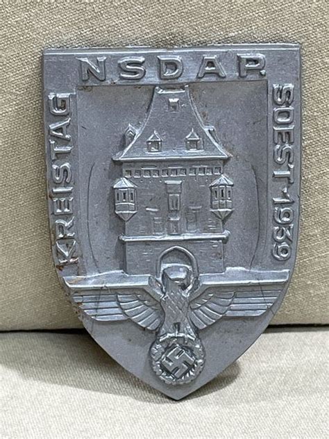 Bunker Militaria Original German Nsdap Plastic Tinnie Kreistag