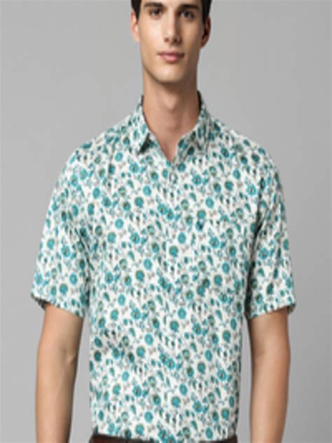 Buy Allen Solly Slim Fit Floral Printed Spread Collar Pure Cotton