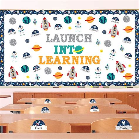 Big Dot Of Happiness Outer Space Galaxy School Bulletin Board Set