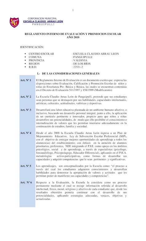 PDF REGLAMENTO INTERNO DE EVALUACIÓN Y PROMOCION 2018 07 19 Art