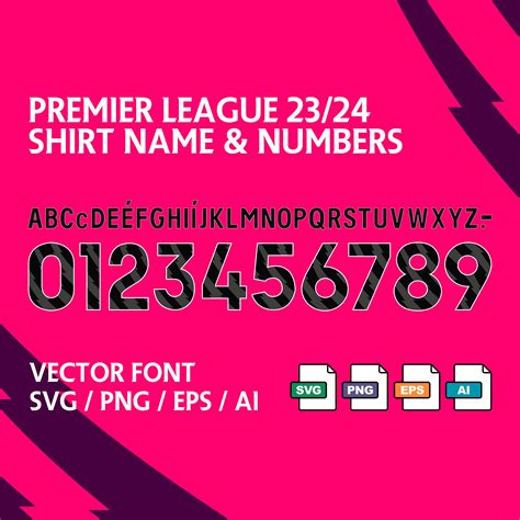 Premier League 2324 Numbers And Lettering Digital Download Premier