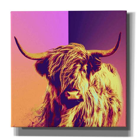 Foundry Select Highland Cow Crush On Canvas By Epic Graffiti Portfolio