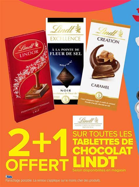 Promo Tablettes De Chocolat Lindt Chez Carrefour Icatalogue Fr