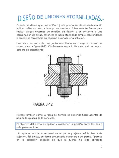 Diseño De Uniones Atornilladas Pdf Rigidez Ingeniería Mecánica