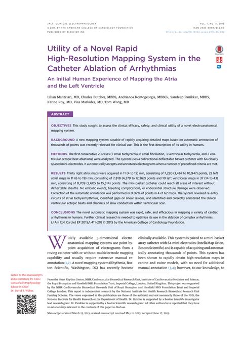 Pdf Utility Of A Novel Rapid High Resolution Mapping System In The