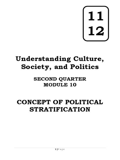 Ucsp Second Quarter M10 Pdf Social Stratification Social Status