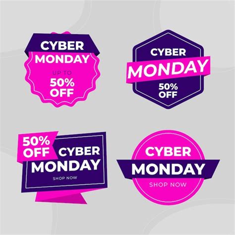 Colecci N De Insignias De Rebajas Planas De Cyber Monday Vector Gratis