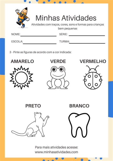 Atividades Tra Os Cores Sons E Formas