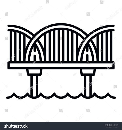 River Bridge Icon Outline River Bridge Stock Vector Royalty Free