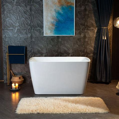 Woodbridge Cube In X In Acrylic Flat Bottom Soaking Bathtub