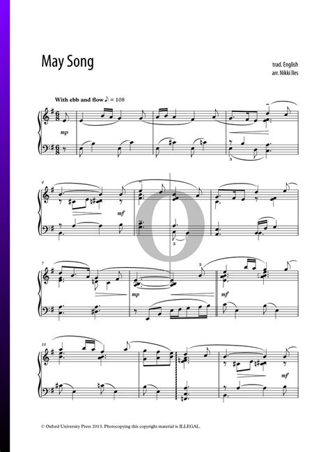 May Song Anonymous Piano Sheet Music OKTAV