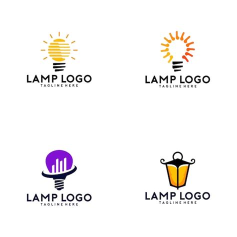 Premium Vector Lamp Logo Collection