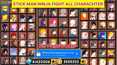 Stickman Ninja Fight Mod Apk Unlock All Character Youtube