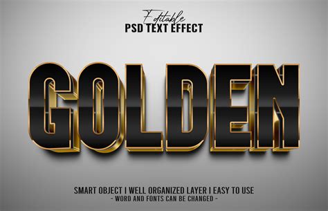 D Golden Editable Text Efffect Psd Graphic By Chaska Id Creative Fabrica